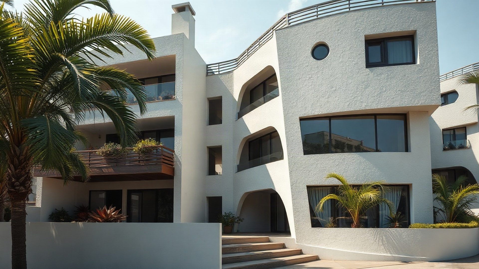 Fachada de edifício residencial modernista em Belo Horizonte